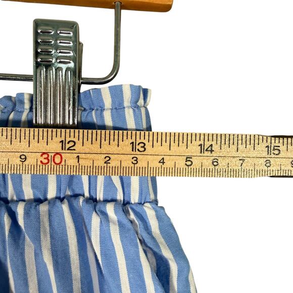 Talulah Blue White Stripe Cotton Pajama Set Button Shirt Shorts Small - Picture 10 of 12